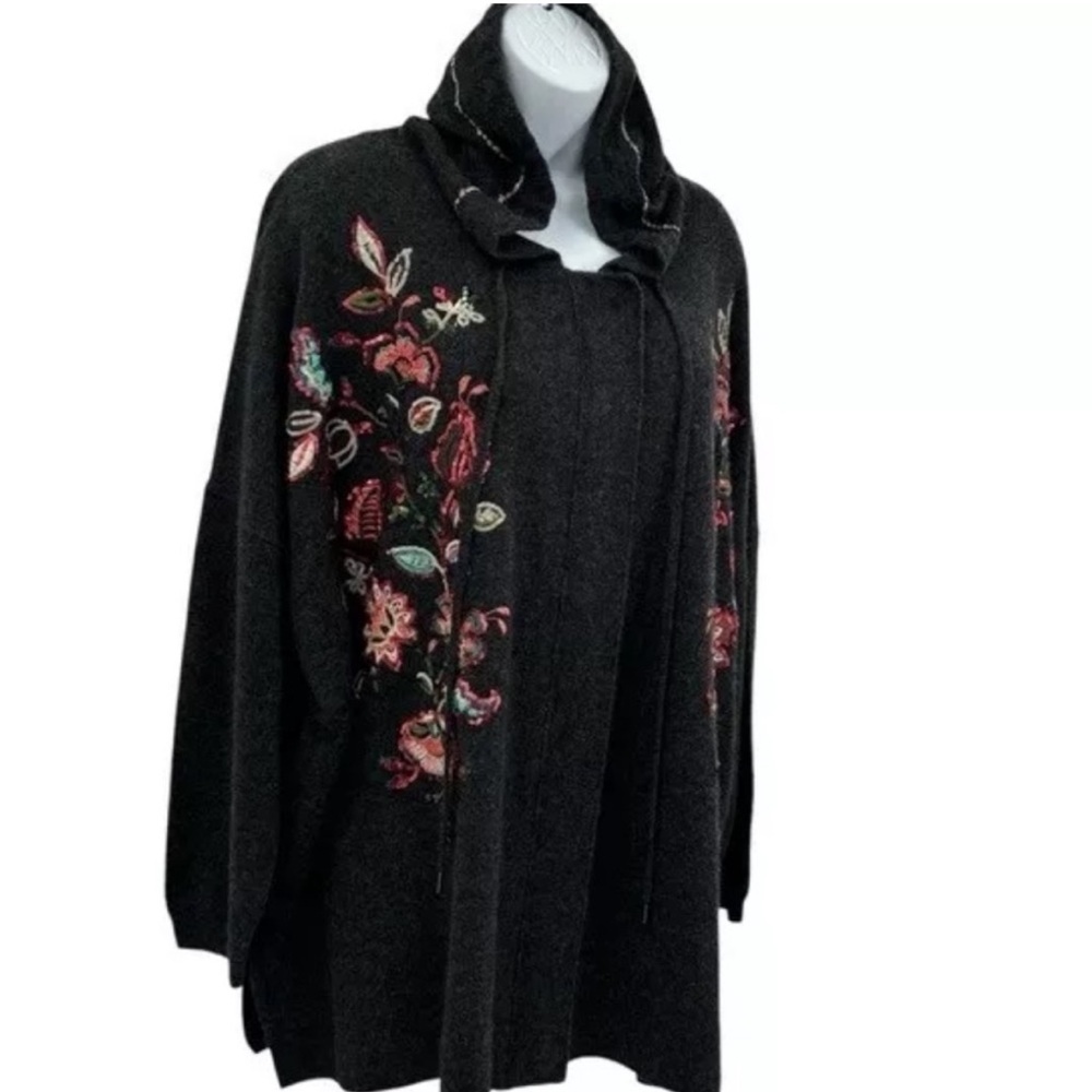Johnny Was Brenda heavily embroidered cashmere sequined hooded jacket NWT